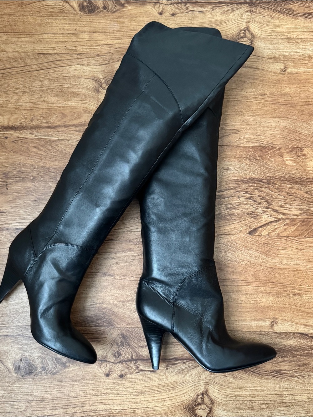 GUESS Black Tall Boots Womens Size 9M Pointed Toe Stiletto Heel Y2K